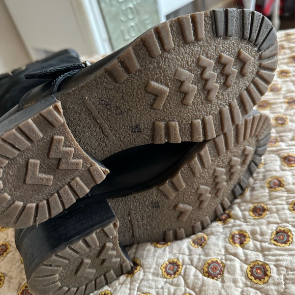 Fabianelli Black Leather & Suede Tall Boots Size 7 Handcrafted in Italy - Picture 6 of 8